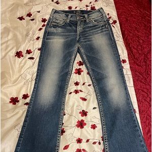 Silver Jeans Suki Bootcut Womens 25x33 Western Wear Mid Rise Blue Denim